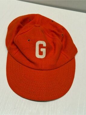 Union Made - Vintage Orange Felt Baseball Cap with White 'G' Graphic Size Large